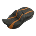 Driver Passenger Seat for Harley Street Road Glide (2009–2023) Black/Orange