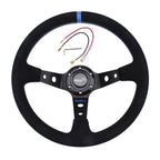 Deep Dish Suede Steering Wheel + Hub Adapter for Honda Civic (1996–2000)