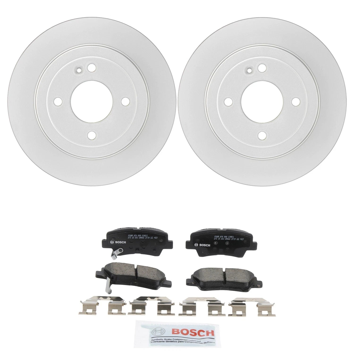 Set of 4 Bosch QuietCast Rotors & Ceramic Brake Pads for Accent Rio
