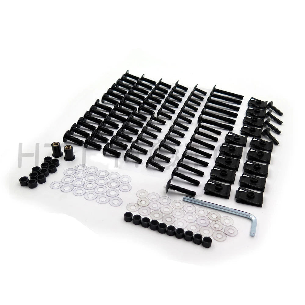 Complete Fairing Bolts Kit for Motorcycle Sportbike (Black)