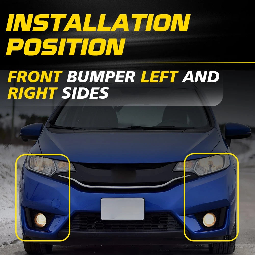 Set of 2 Headlight Bumper Brackets for Honda Fit (2009-2014)