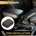 Armrest Cover for Chevrolet (Microfiber Leather, Carbon Fiber, Black)