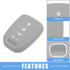 Smart Key Fob Cover Protector for Honda Civic Accord CR-V HR-V Gray (2 x)