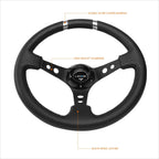 NRG RST-016R-SL 350mm Steering Wheel for Racing Hub Adaptors (Fits 6x70mm)