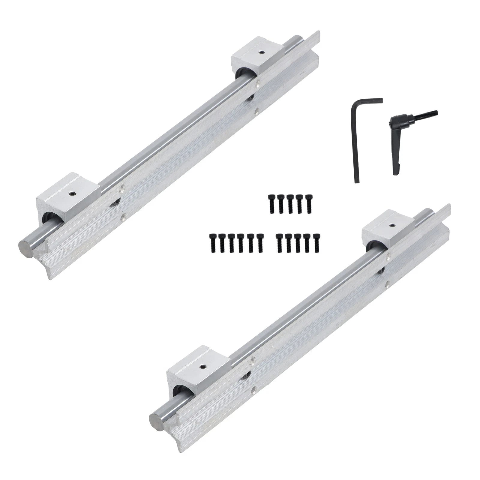 2X SBR16 Linear Shaft Rail Guide with 4 SBR16UU Sliders for Universal Use