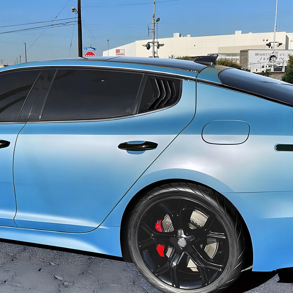 Gloss Black Rear Window Quarter Glass Vent Louver Cover for KIA Stinger (2017–2023)