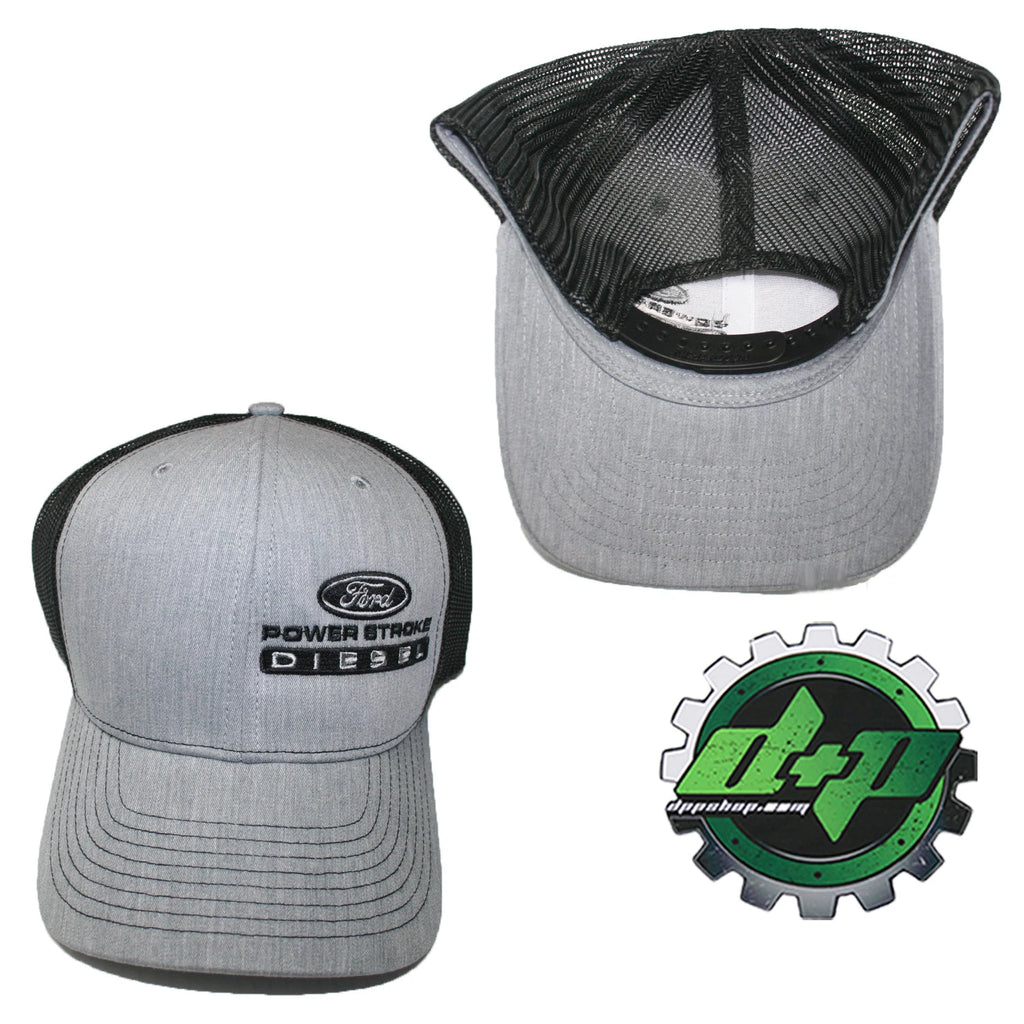 Richardson 112 Gray Denim Black Mesh Hat for Ford Powerstroke Truck