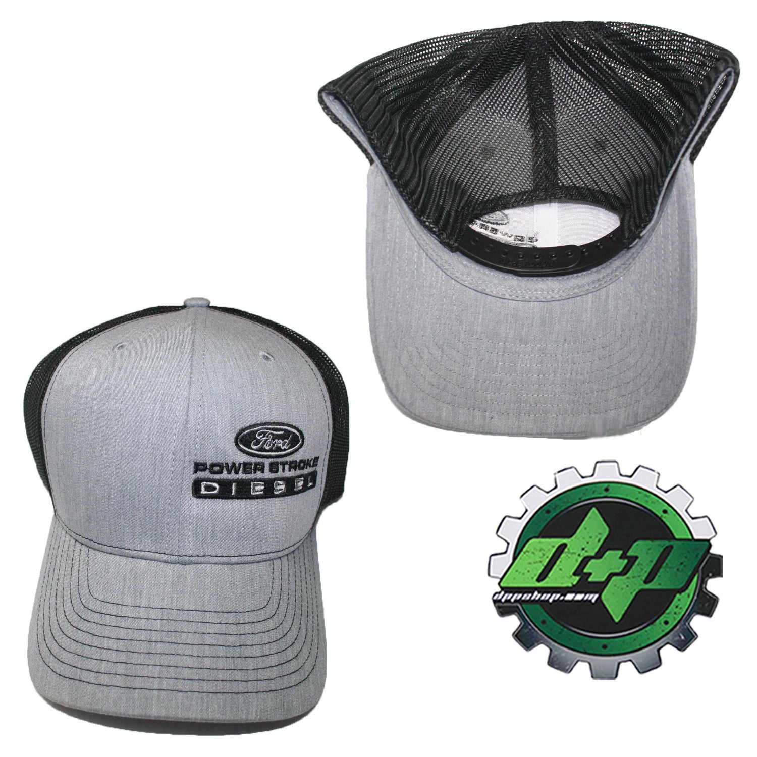 Richardson 112 Gray Denim Black Mesh Hat for Ford Powerstroke Truck
