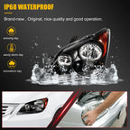 Headlight Assembly for Honda Odyssey (2005–2010) Black Amber Housing Pair