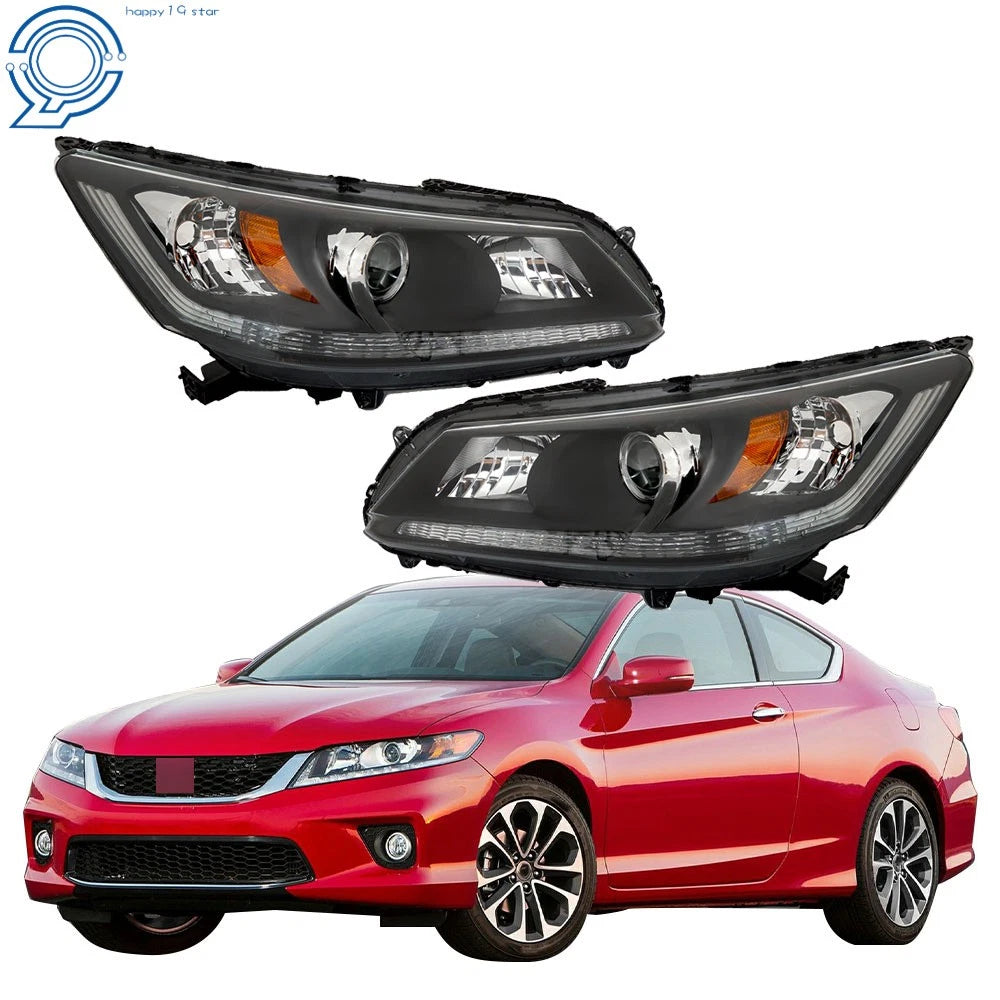 Halogen Headlights for Honda Accord (2013-2015) Black