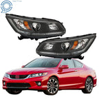 Halogen Headlights for Honda Accord (2013-2015) Black