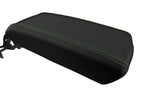 Leather Console Lid Armrest Cover for Hyundai Sonata (2015–2019) Green Stitch
