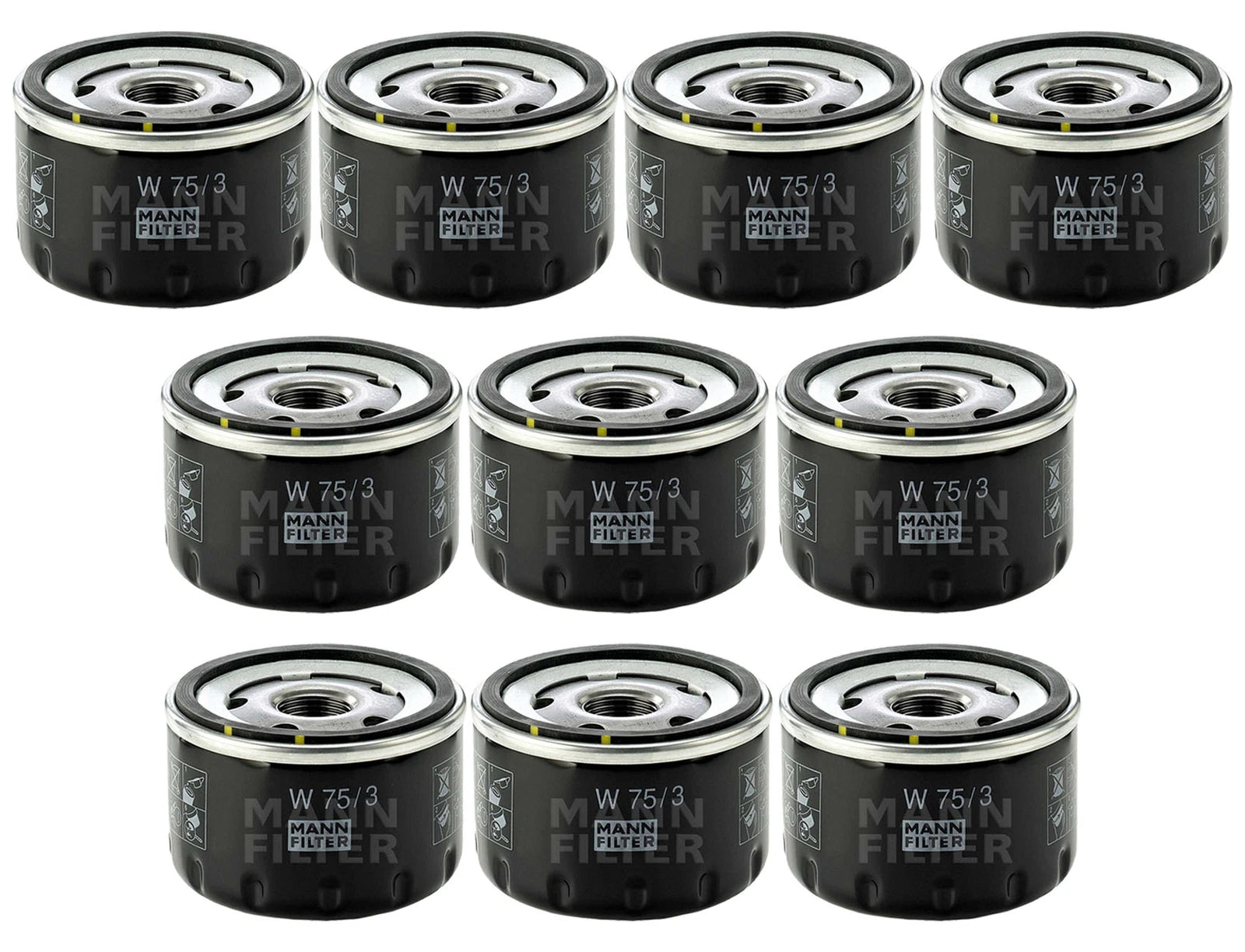 Set of 10 Engine Oil Filters W 75/3 for Ford GM Nissan Mazda Suzuki