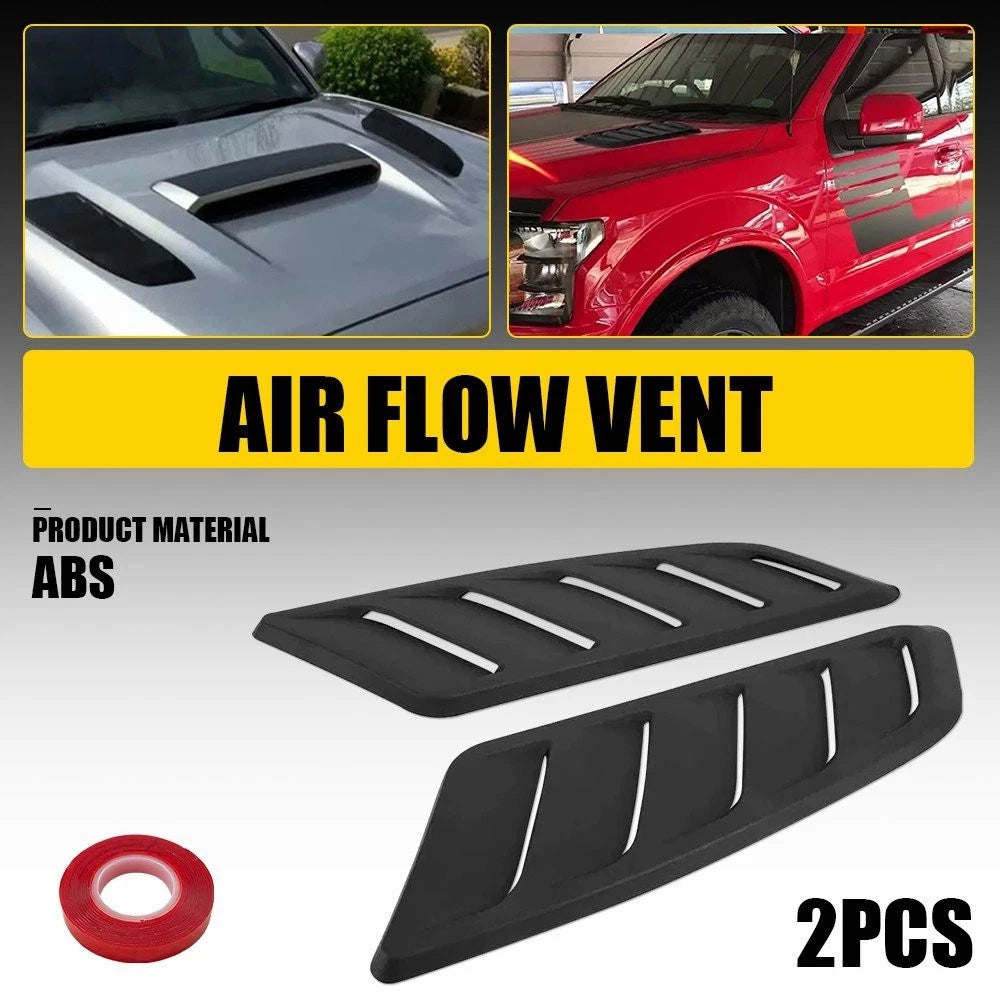 2X Matte Black Hood Air Flow Vent Cover for Car (EXV)