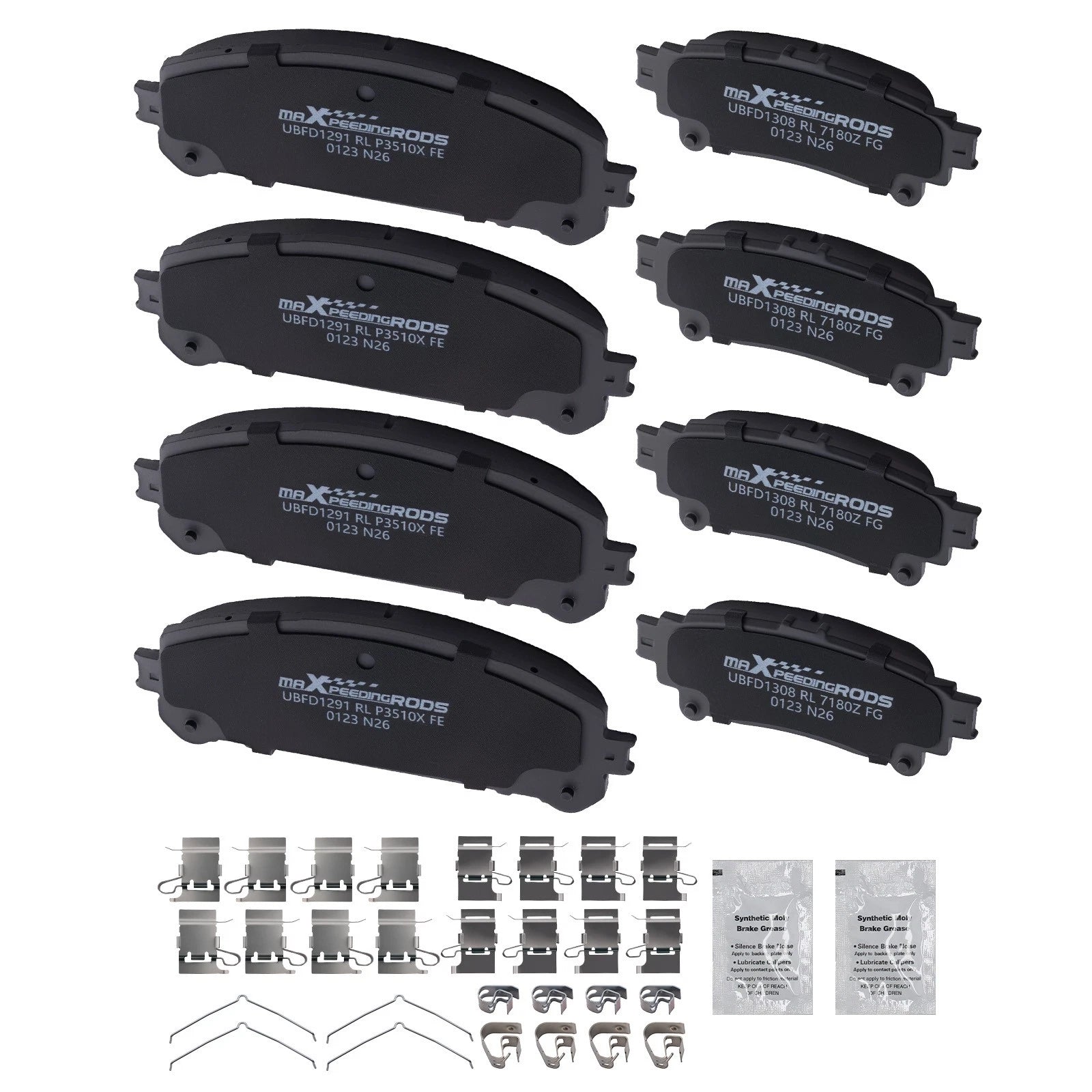8pcs Brake Pads Set for Toyota Highlander (2014–2020), Sienna (2011–2024)