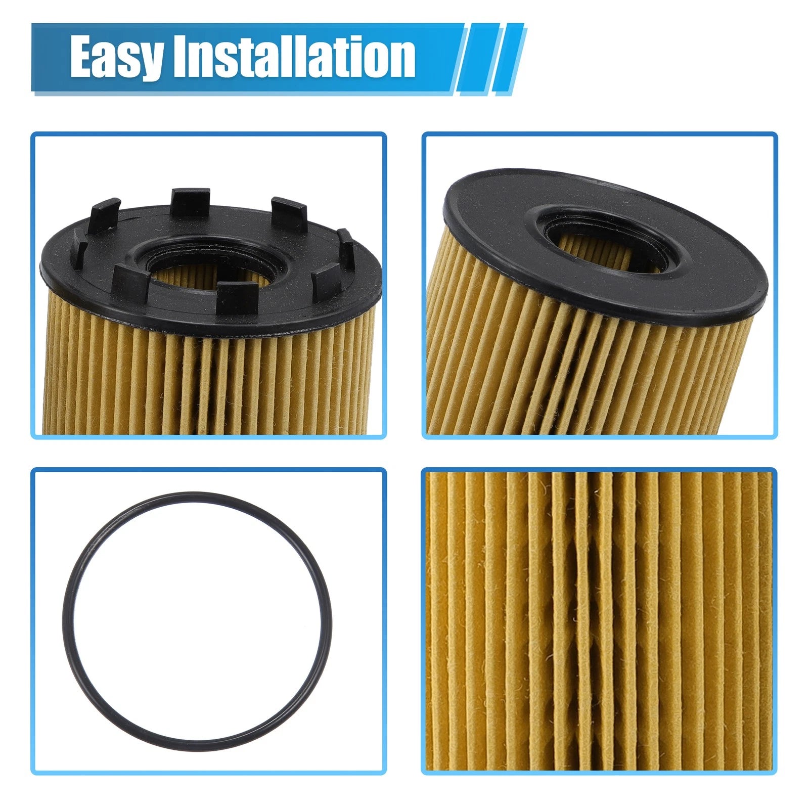 3X Engine Oil Filter with Seals No.68102241AA/73500049 for KIA II (2011–2016)
