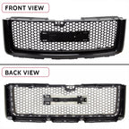 Front Upper & Lower Hood Grille for GMC Sierra 1500 (2007–2013) Gloss Black