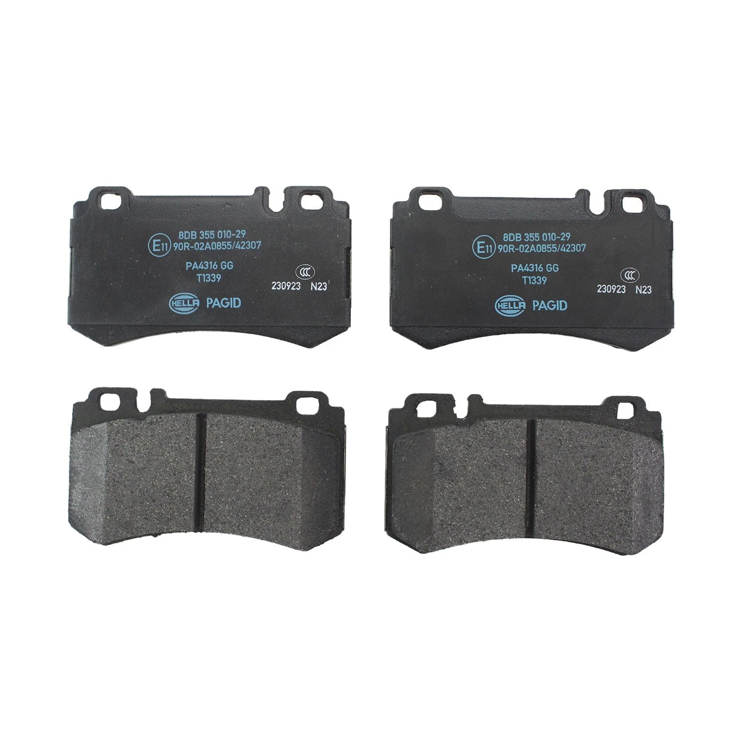 Set of 4 Hella Rear Low-Met Disc Brake Pads for Mercedes Benz C215 W219 W220