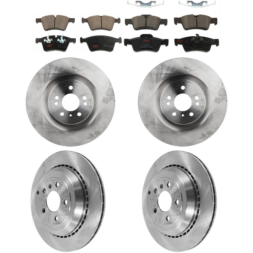 Set of 4 Brake Disc and Pad Kits for Mercedes-Benz