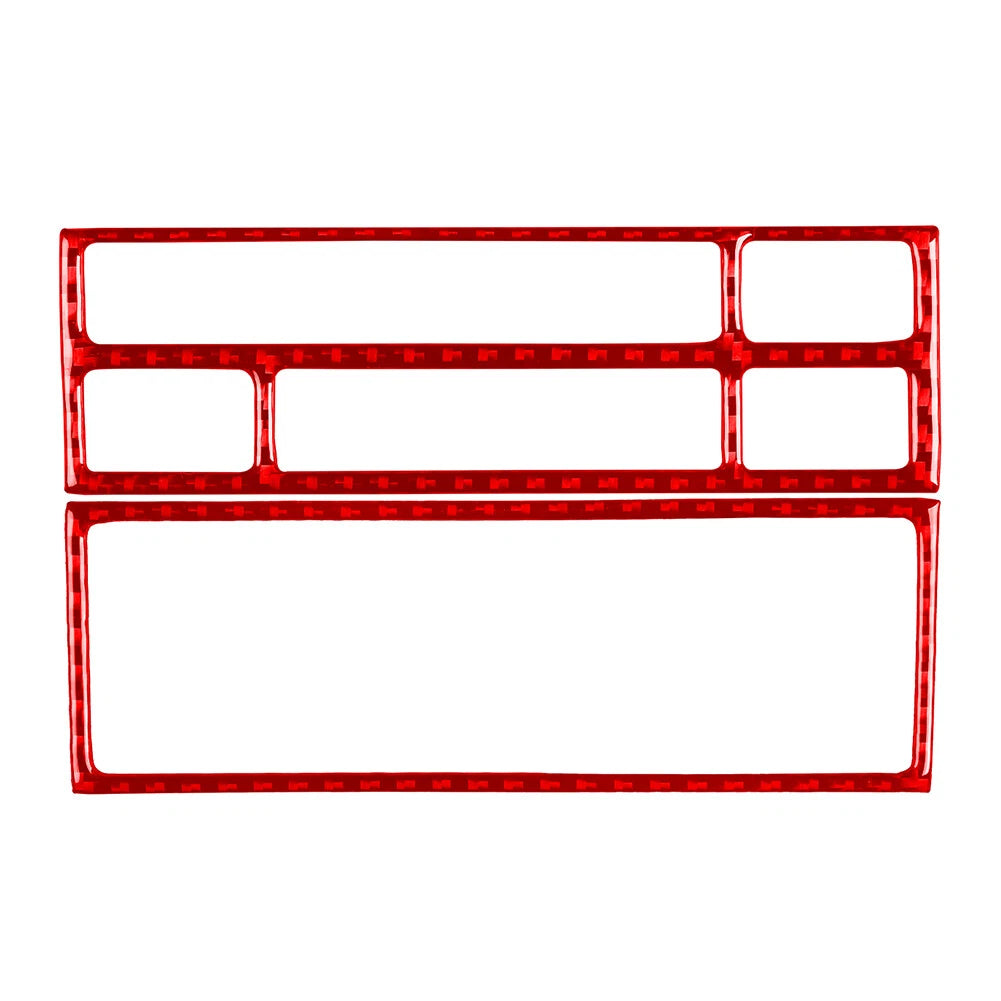 2X Carbon Fiber Red Console Radio CD Panel Trim for BMW 3 Series (1991–1999)
