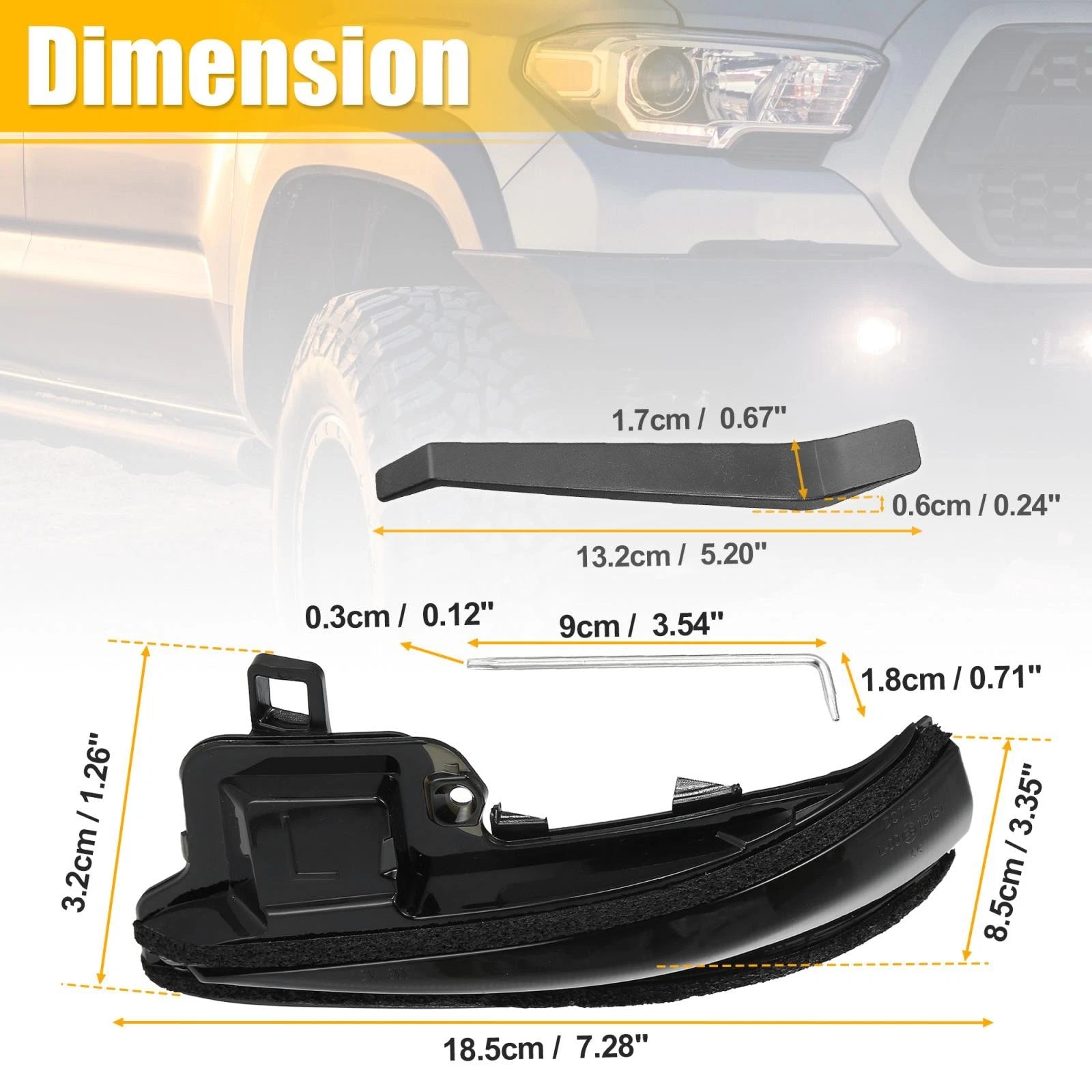 2X Mirror Turn Signal Light for Toyota (81740-58010, 81730-58010) Amber