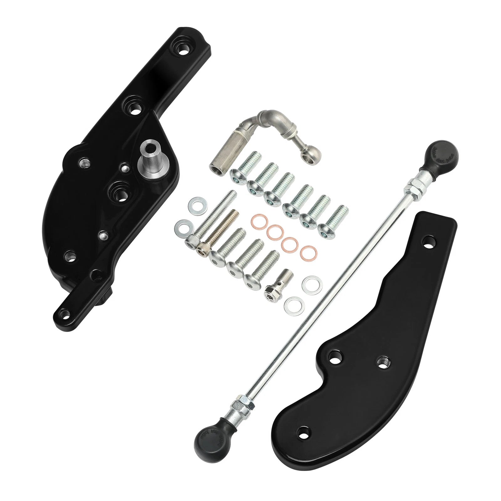 Black Extended Reach Forward Control Kit for Harley Sport Glide Fat Bob (2018–2023)