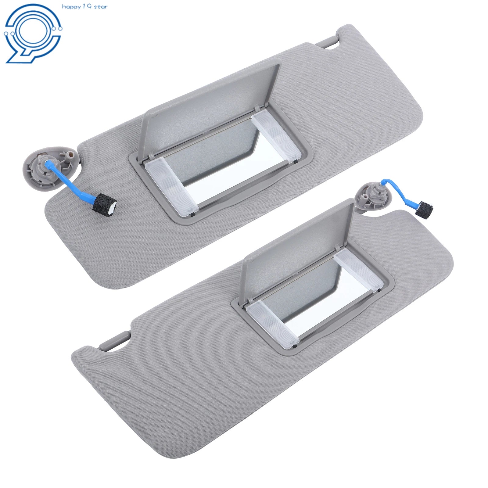 Set of 2 Sun Visors for Honda Pilot Ridgeline (2017–2021) Gray with Light Mirror