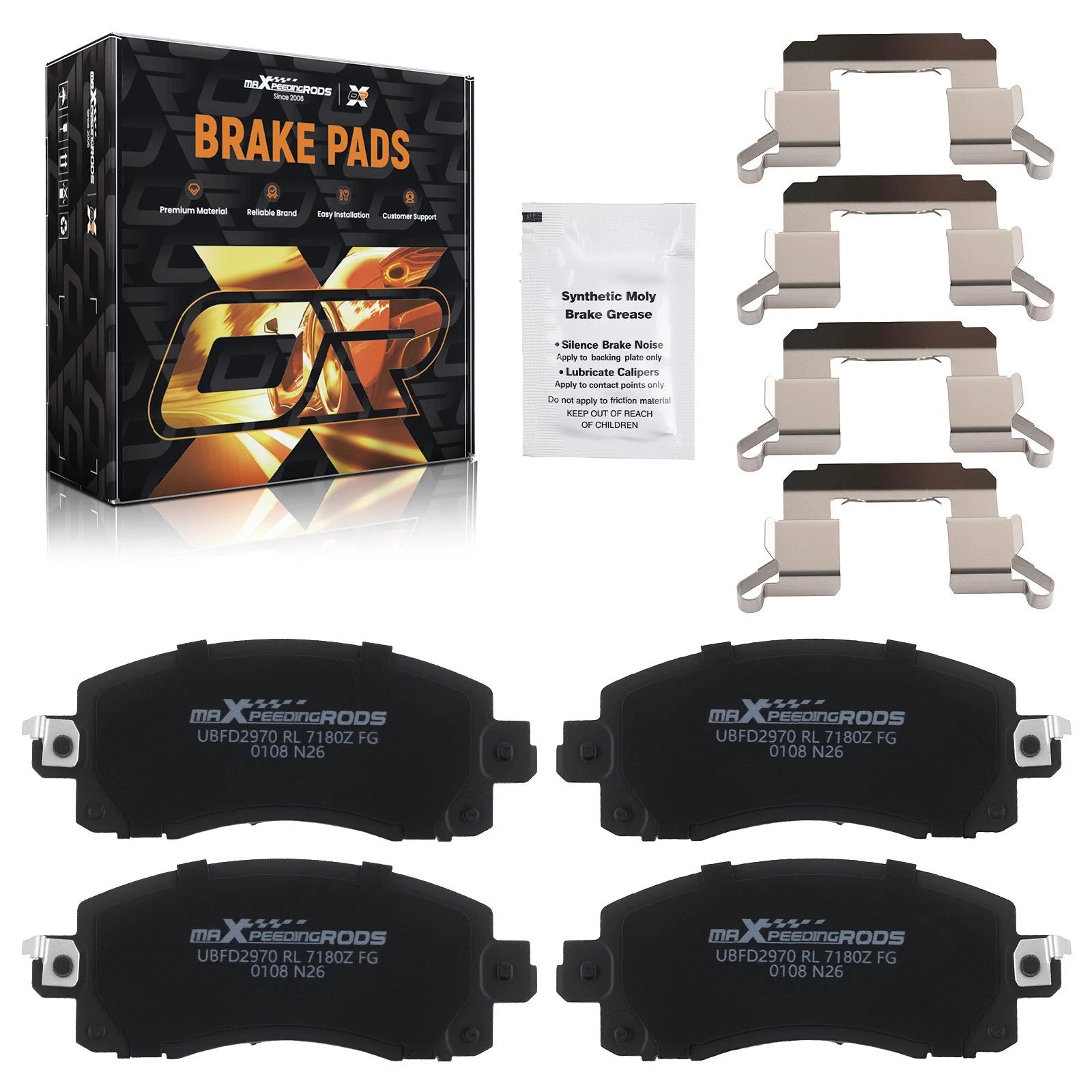 Set of 4 Front Ceramic Brake Pads for Subaru Crosstrek WRX (2018–2025)