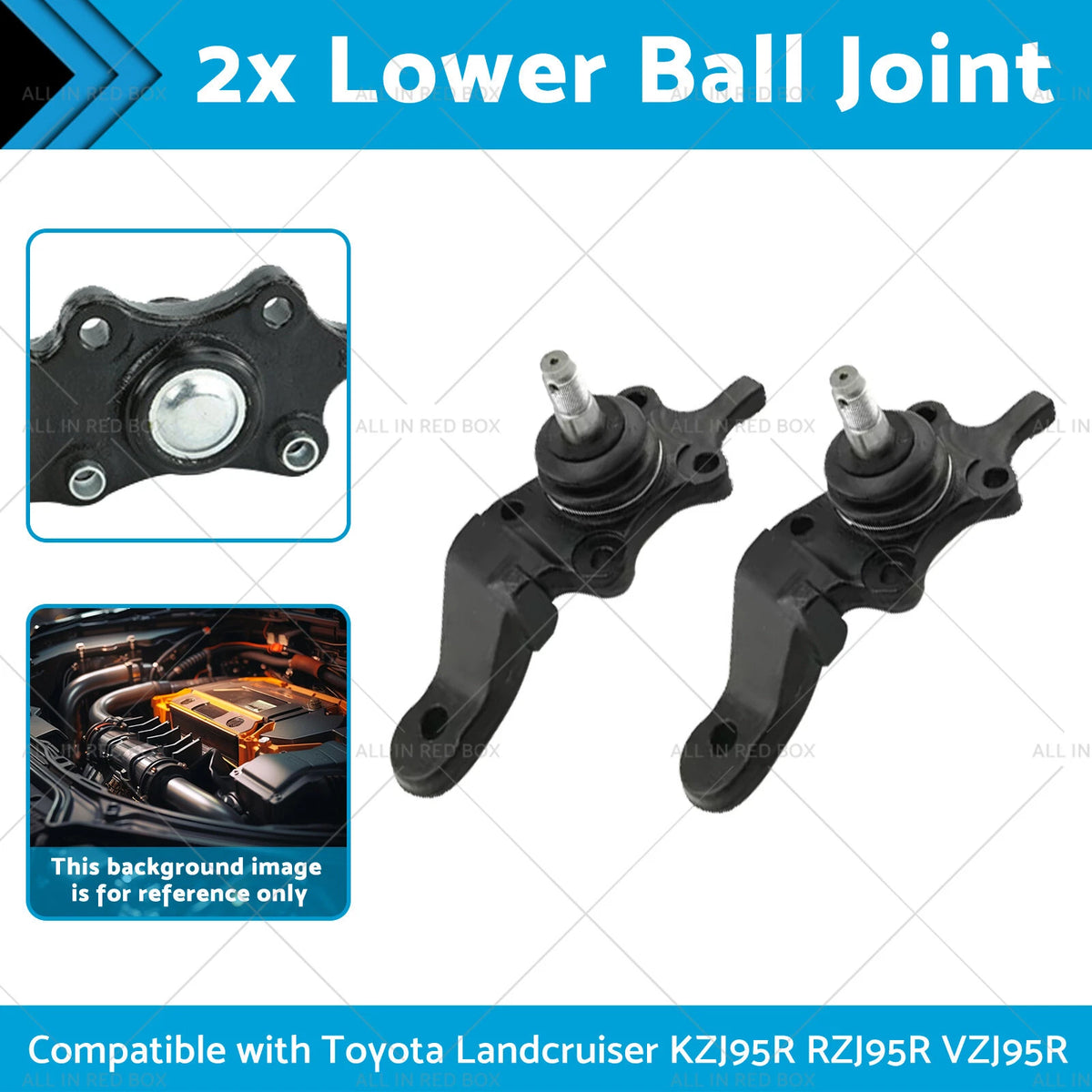 2X Lower Ball Joint for Toyota Landcruiser KZJ95R RZJ95R VZJ95R (1996–2003)