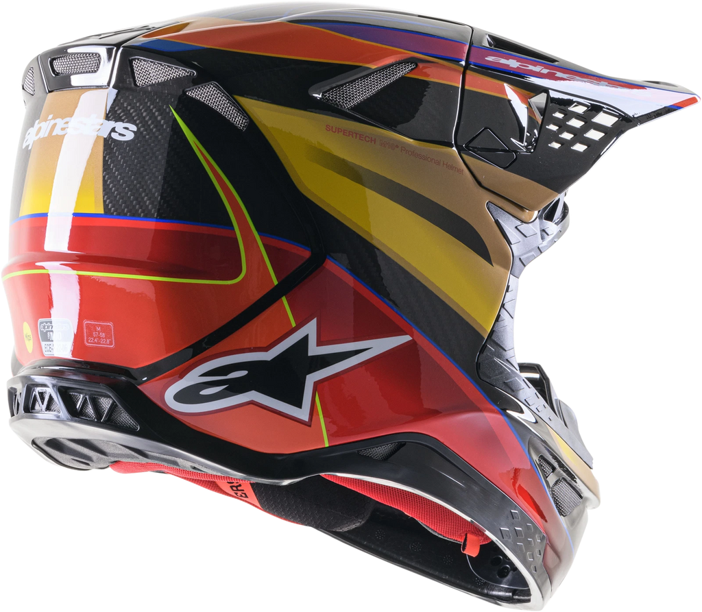 Alpinestars Supertech M10 Off-Road Helmet for X-Small Gold Yellow/Rio Red