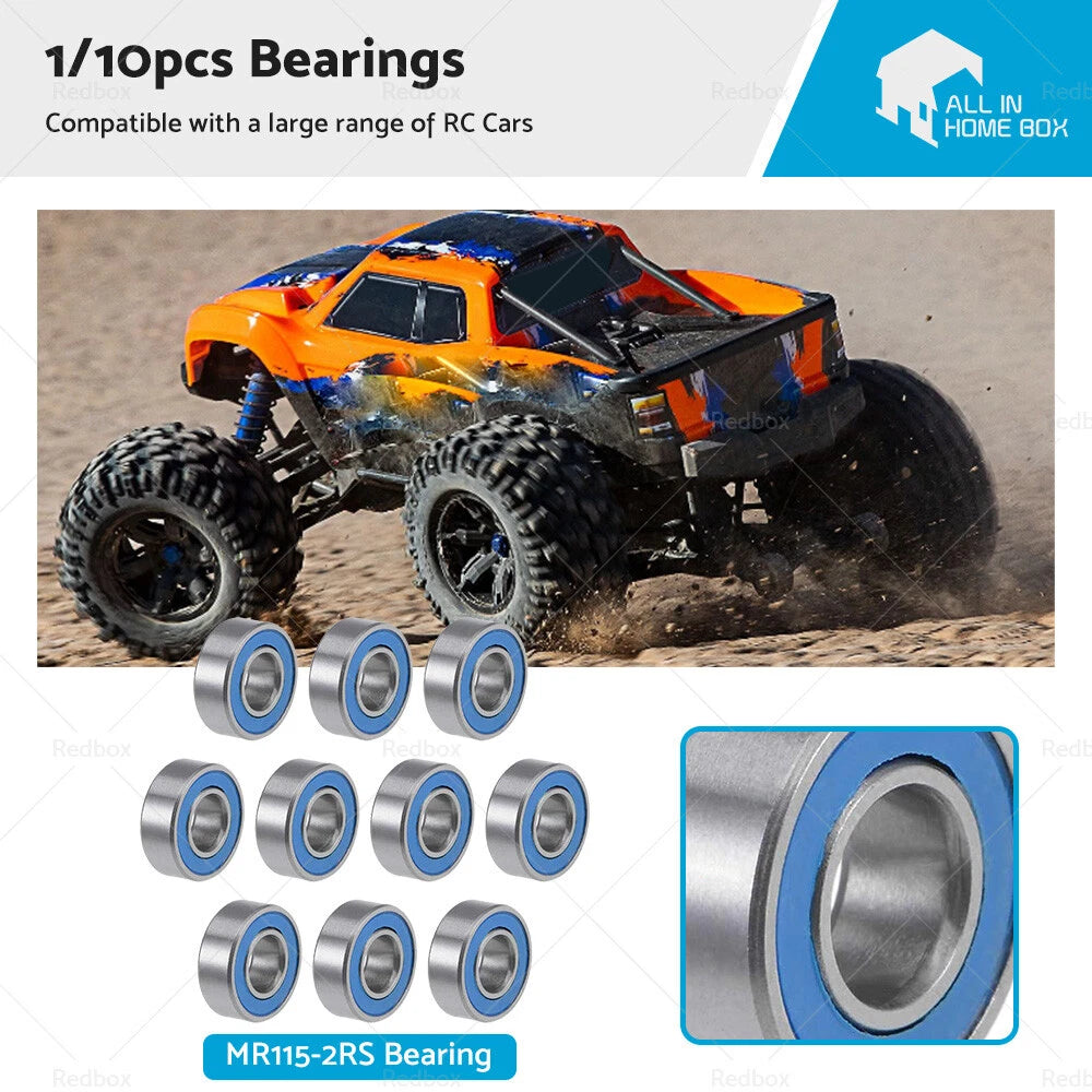 5x11x4mm Bearings for Tamiya, HPI Savage, Traxxas, Axial, Losi (RC)