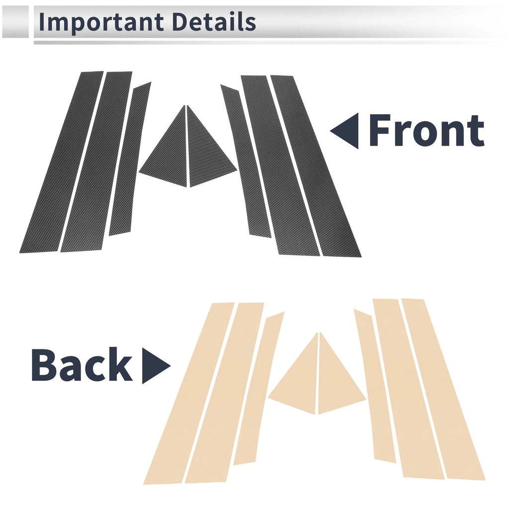8 Pcs Door Pillar Window Trim for Mazda CX-7 (2013–2014) Carbon Fiber Black