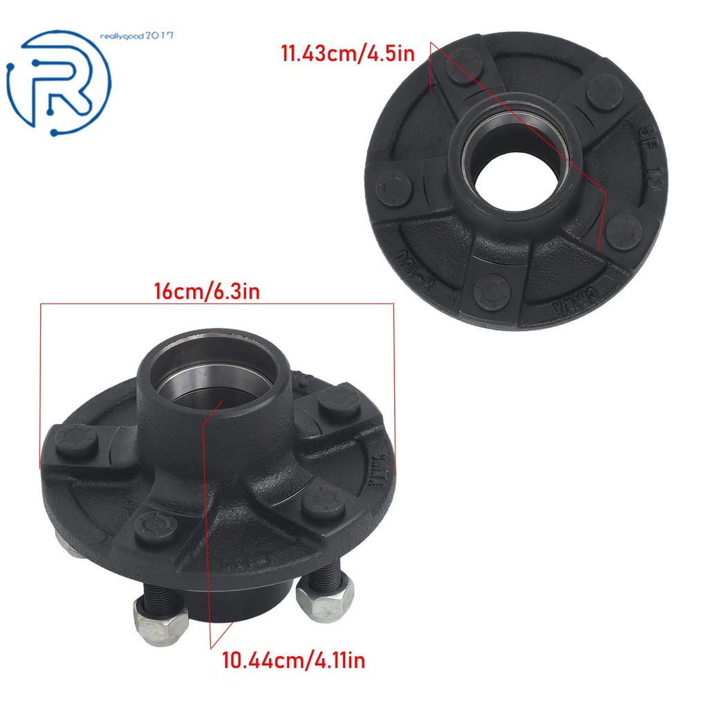 Trailer Wheel Hub Kit for 2000lbs Trailer (5 on 4.5" Bolt Circle)
