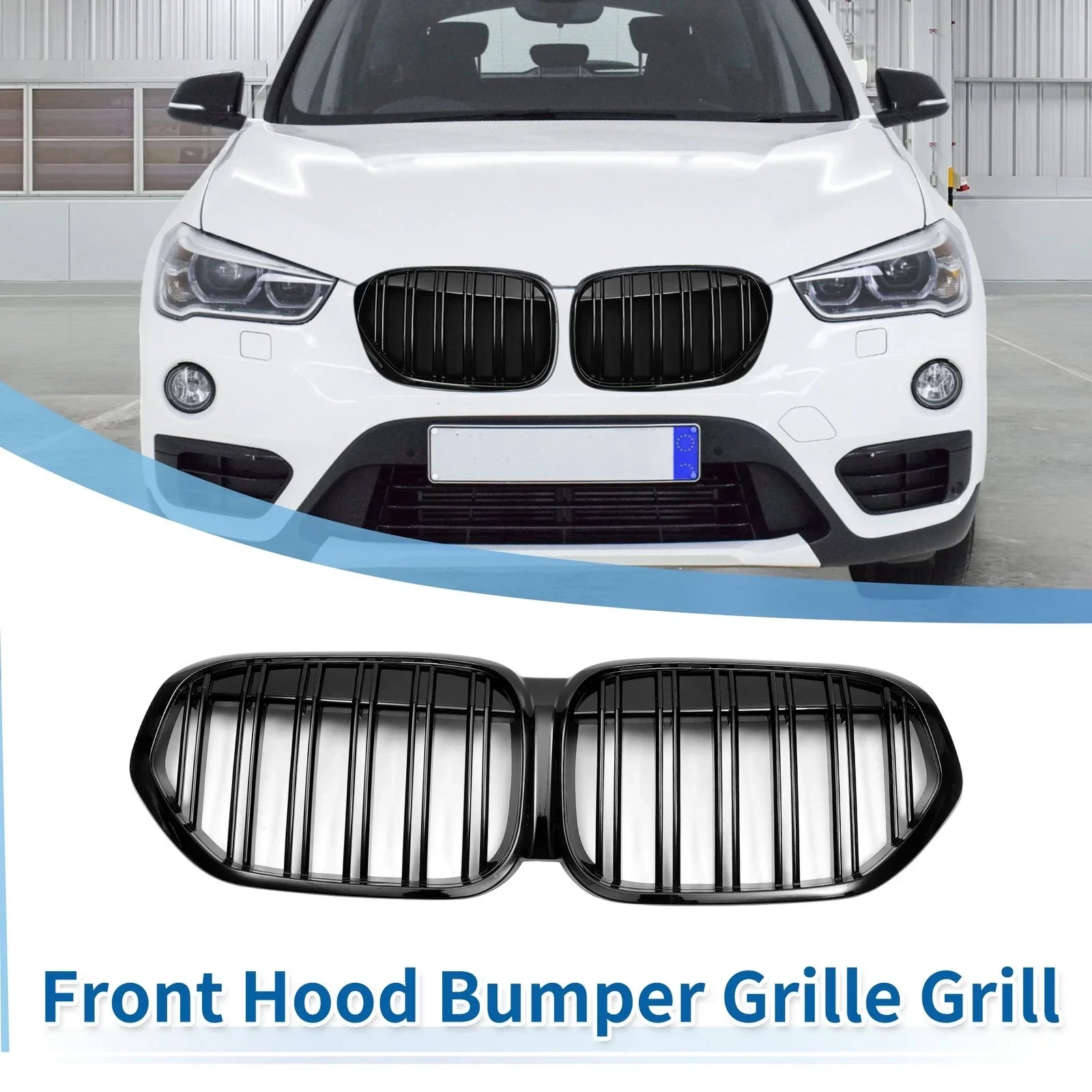 Front Upper Bumper Grille for BMW X1 F48 After 2016 Facelift