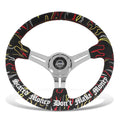 NRG RST-018CH-RLB 350mm Deep Dish Black Suede Steering Wheel for Universal