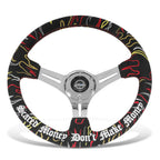 NRG RST-018CH-RLB 350mm Deep Dish Black Suede Steering Wheel for Universal