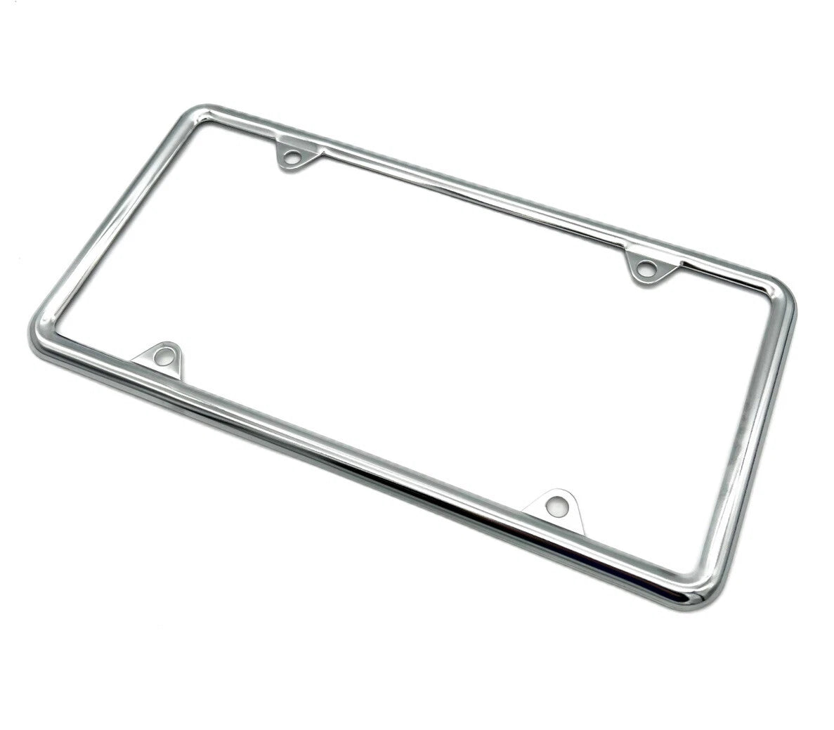 Chrome License Plate Frame Slim Style for US Standard Plate (Universal)