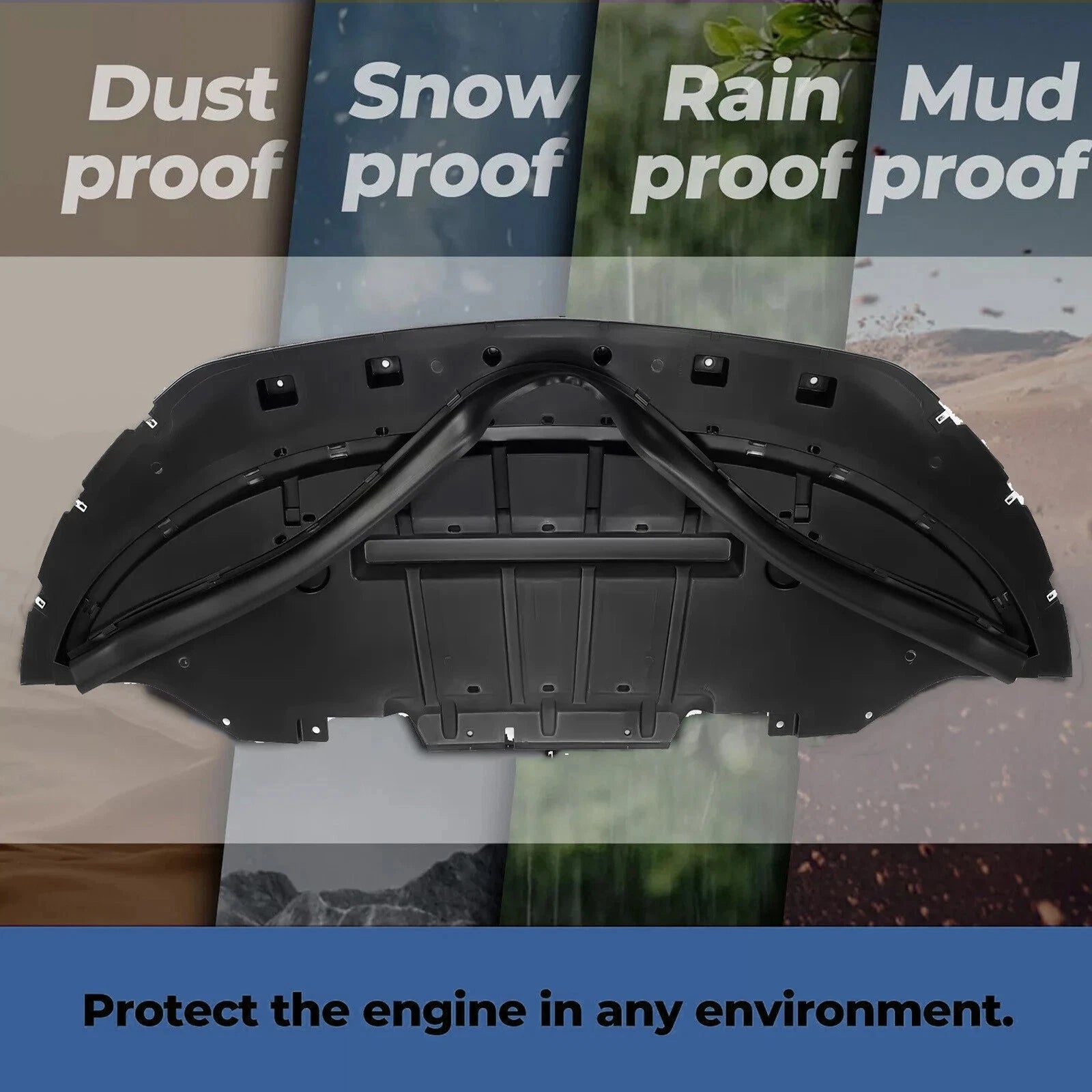Front Bumper Under Cover Guard Splash Shield for Ford Mustang (2015–2017)