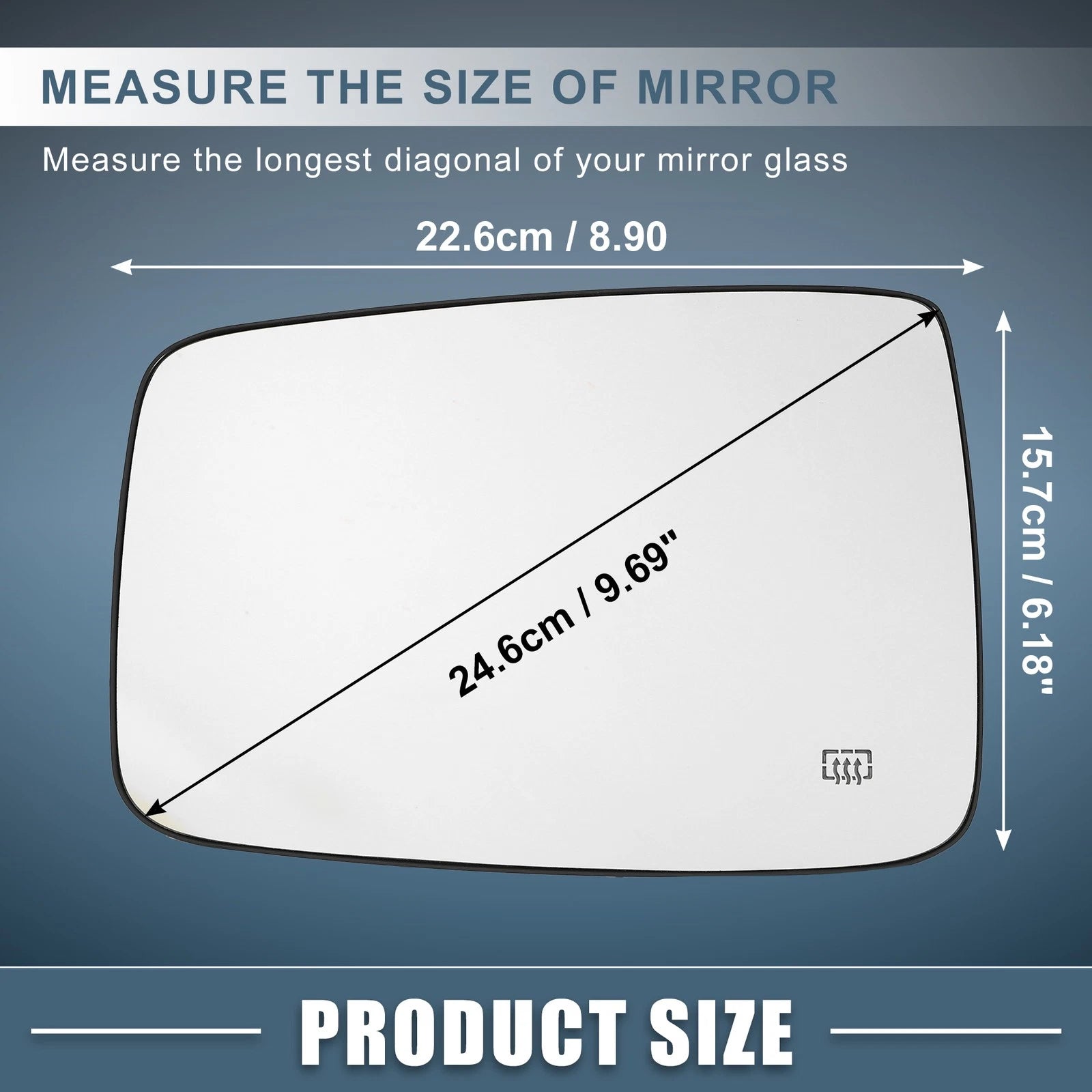 Heated Mirror Glass Left Side for Dodge Ram 1500 2500 (2009–2018) 68050298AA