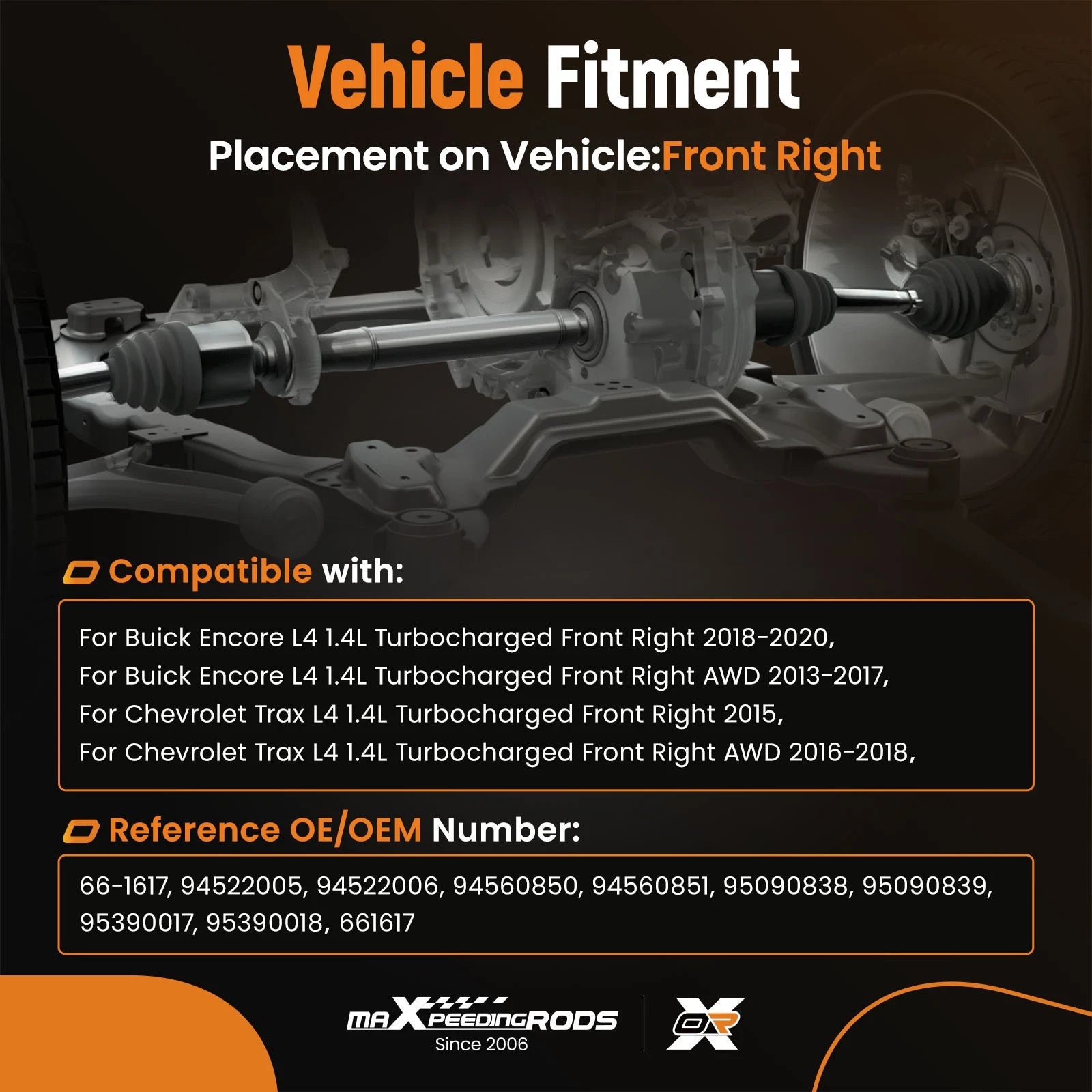 CV Axle Shaft Assembly for Chevrolet Trax (2015–2018) Buick Encore (2013–2020) Front Right