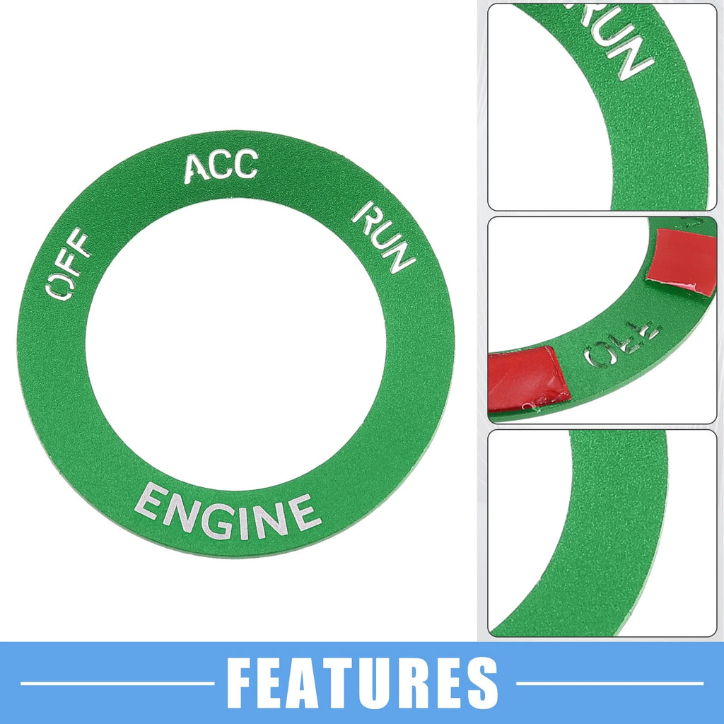Engine Start Button Sticker for Dodge Charger Challenger (2015–2023) Aluminum Alloy Green