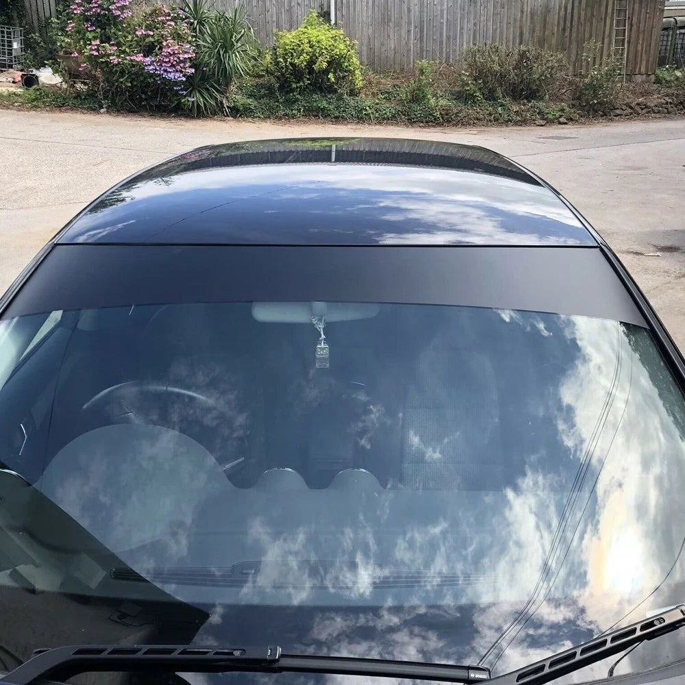 Matte Black Windshield Sun Strip Banner for Universal Fit