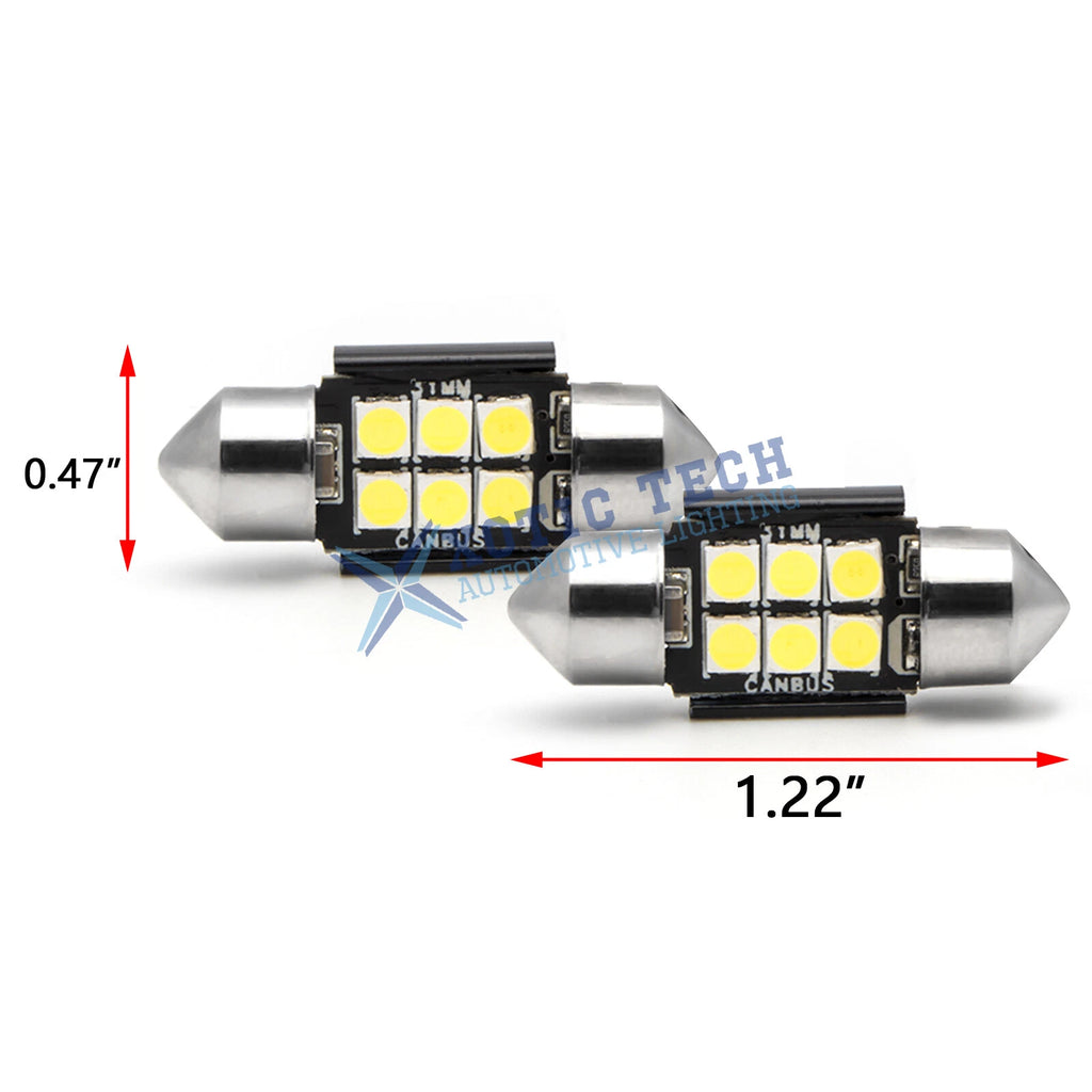 White Festoon LED Interior Dome Trunk License Light Bulb for DE3175 (DE)