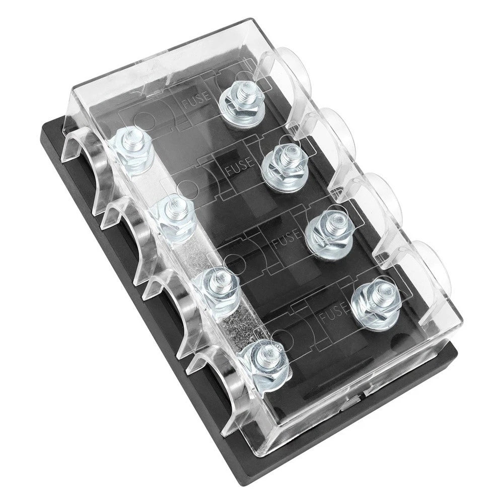 4 Way Fuse Block with Copper Bus Bar for Car Truck Marine