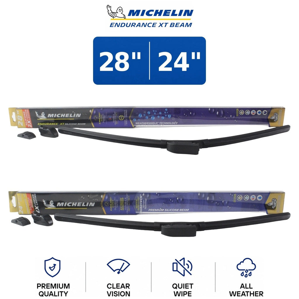 Set of 2 Wiper Blades for Michelin Endurance XT Beam (28"/24")