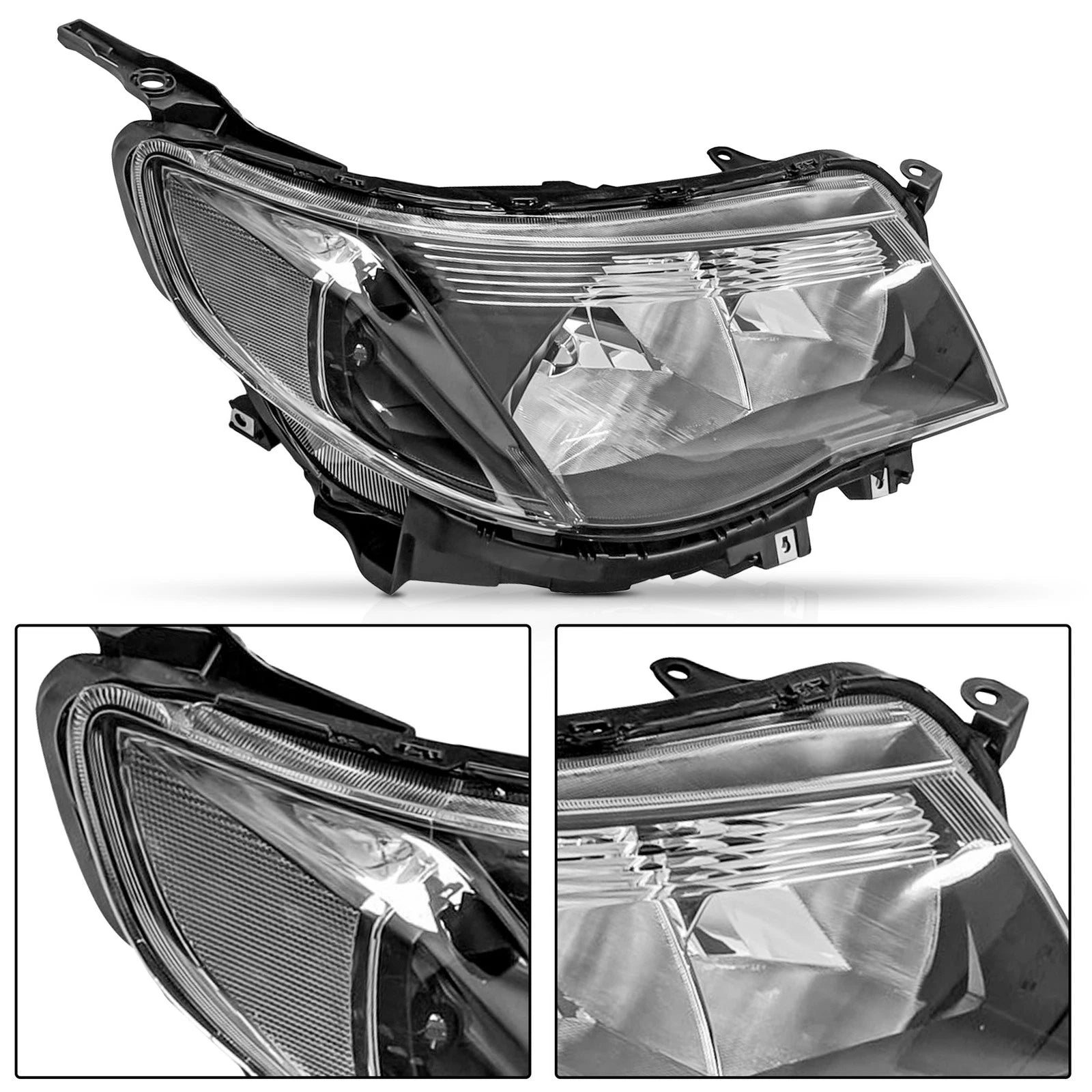 Headlight Assembly Set of 2 for Subaru Forester (2009–2013) Halogen Black