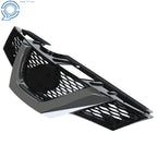Front Bumper Upper Grille Glossy Black Mesh w/Chrome for Nissan Rogue (2014–2015)