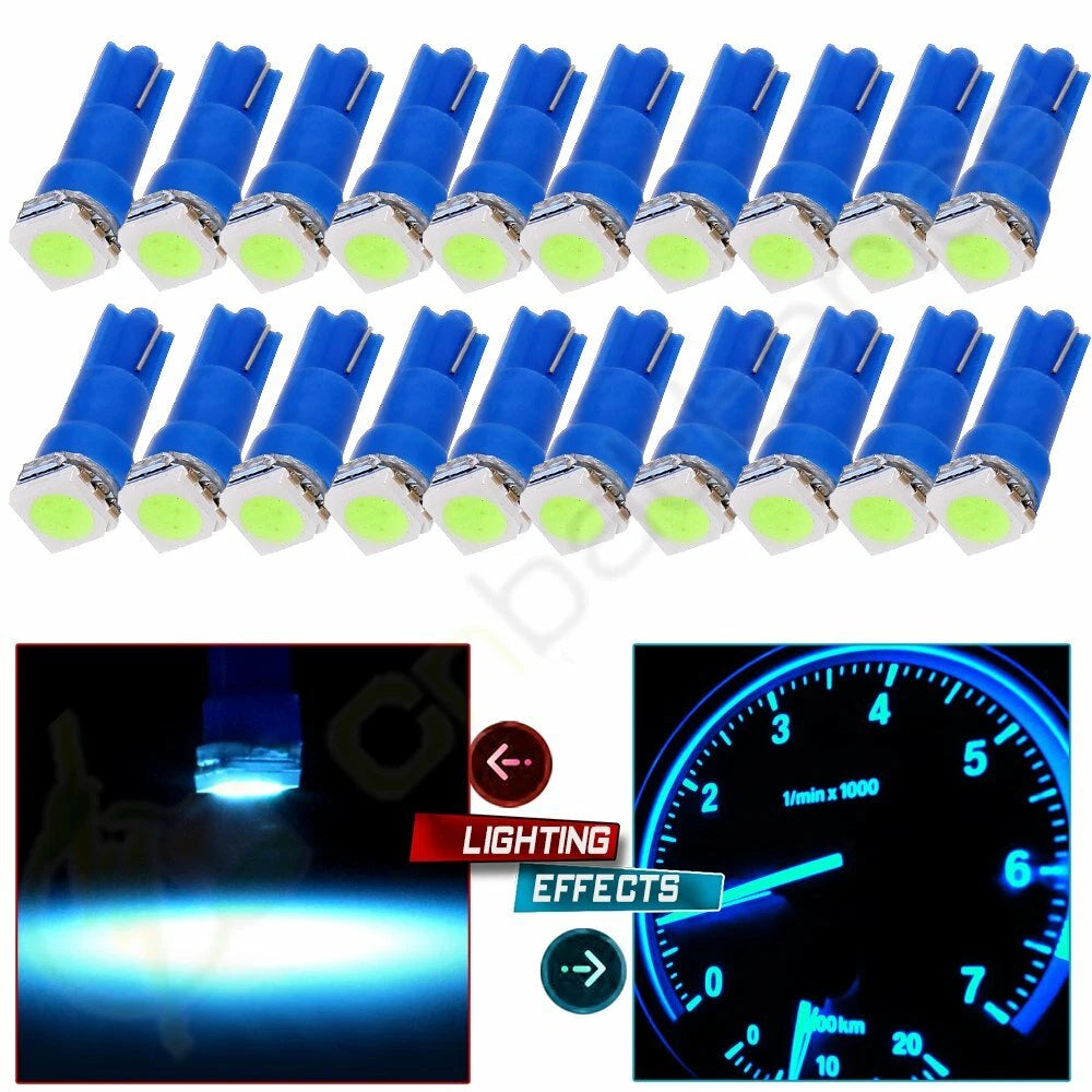 20x T5 SMD 5050 LED Wedge Dashboard Gauge Light Bulb for Honda
