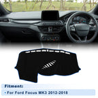 Dash Cover for Ford Focus MK3 (2012–2018) Polyester Black with Blue Edge