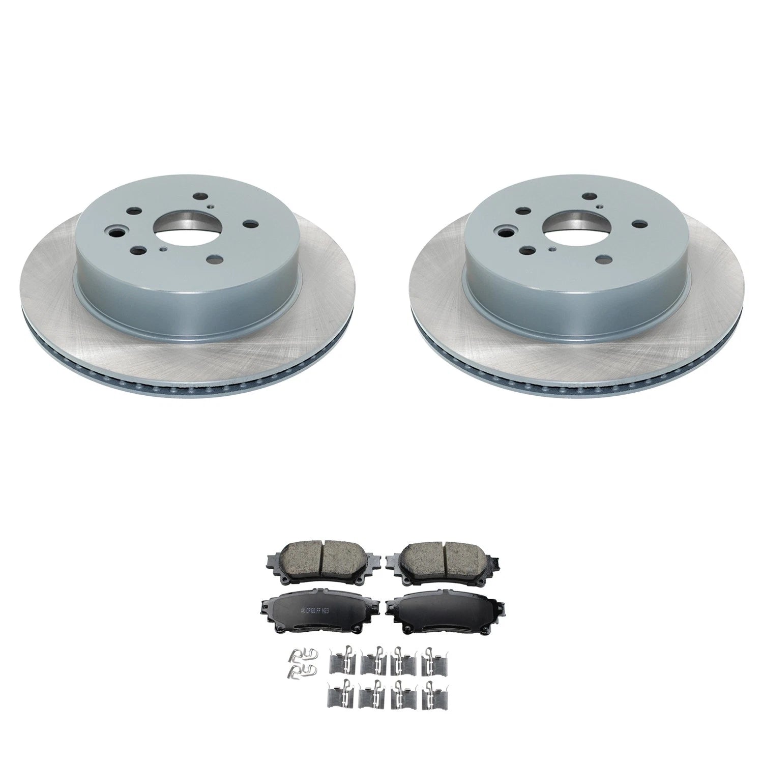 Set of 2 Rear Rotors & Akebono ProACT Ceramic Brake Pads for IS250 IS350 (2006–2015)